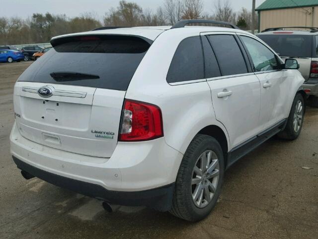 2FMDK3K94DBA59366 - 2013 FORD EDGE LIMIT WHITE photo 4