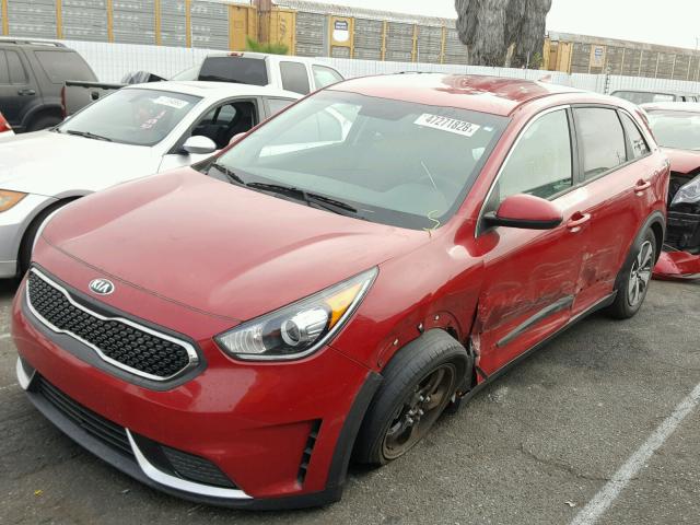 KNDCB3LC2H5053120 - 2017 KIA NIRO FE RED photo 2