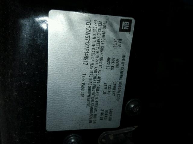 1G1ZW67127F148917 - 2007 CHEVROLET MALIBU MAX 黑色 照片 10