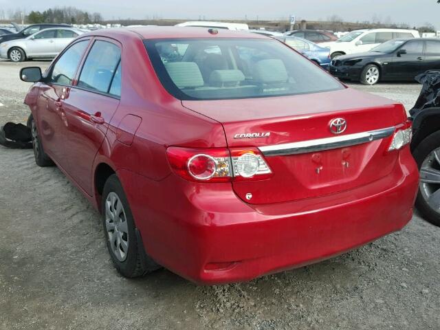 2T1BU4EE0DC058999 - 2013 TOYOTA COROLLA BA RED photo 3