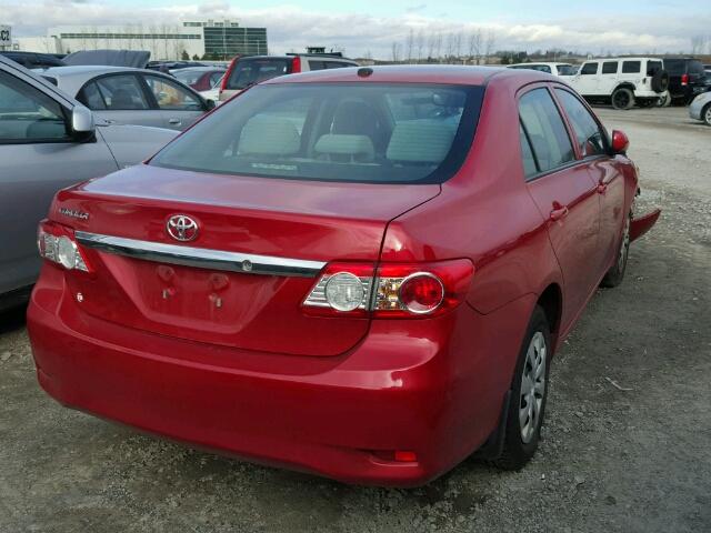 2T1BU4EE0DC058999 - 2013 TOYOTA COROLLA BA RED photo 4