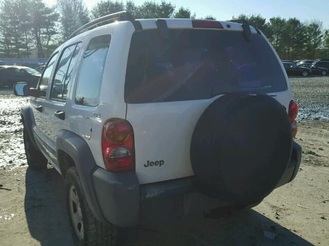 1J4GL48K82W116267 - 2002 JEEP LIBERTY SP WHITE photo 3