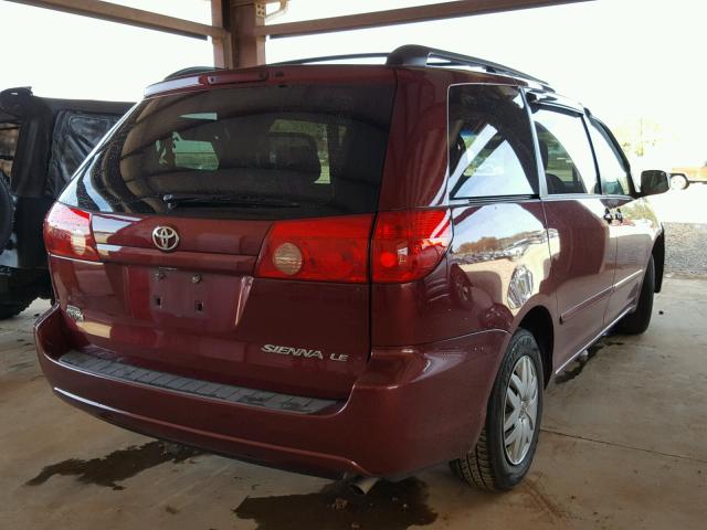 5TDZK23C27S034385 - 2007 TOYOTA SIENNA CE RED photo 4