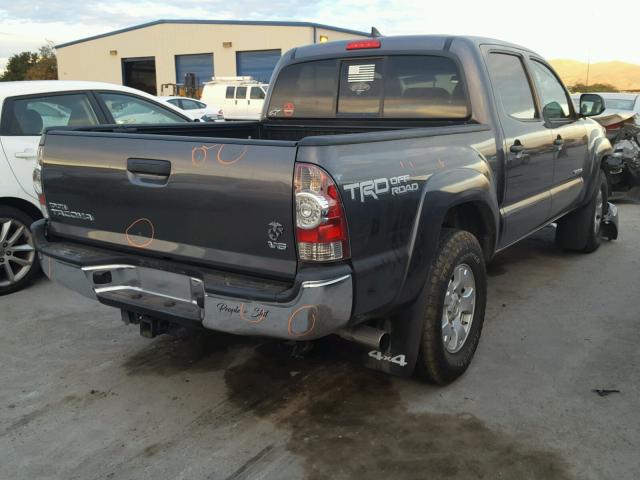 5TFLU4EN1EX104993 - 2014 TOYOTA TACOMA DOU CHARCOAL photo 4