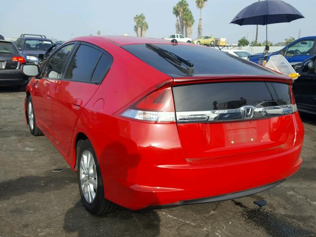 JHMZE2H77CS002860 - 2012 HONDA INSIGHT EX RED photo 3