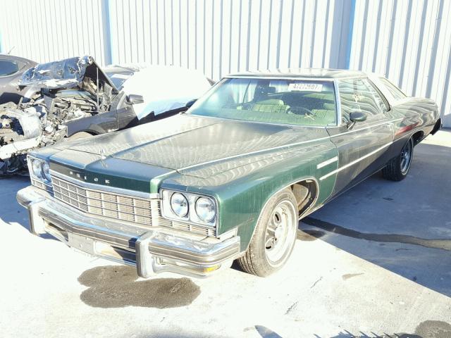 4P57J5H496739 - 1975 BUICK LE SABRE GREEN photo 2