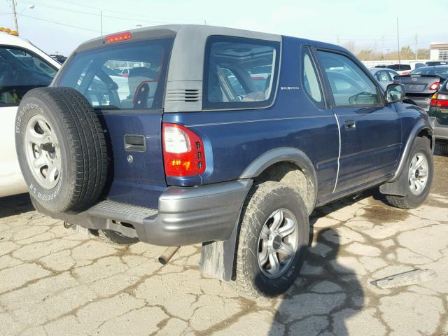 4S2CM57W024339902 - 2002 ISUZU RODEO SPOR BLUE photo 4