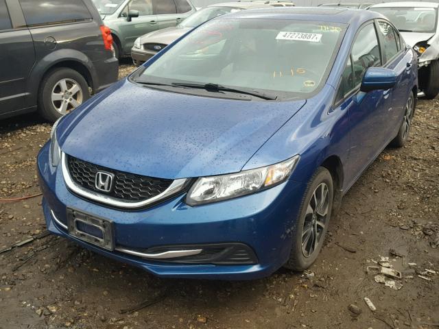 19XFB2F80EE058511 - 2014 HONDA CIVIC EX BLUE photo 2