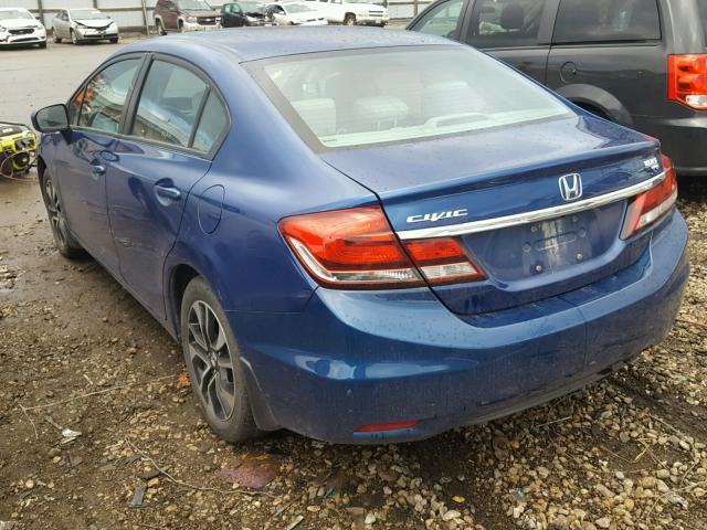 19XFB2F80EE058511 - 2014 HONDA CIVIC EX BLUE photo 3