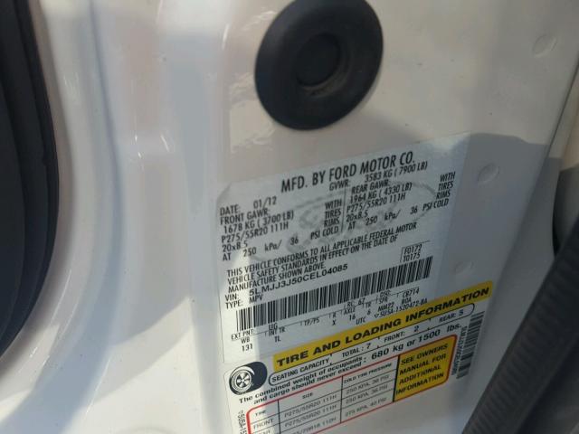 5LMJJ3J50CEL04085 - 2012 LINCOLN NAVIGATOR 白色 照片 10