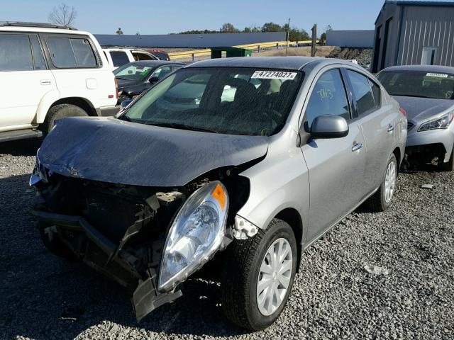 3N1CN7AP9EK446783 - 2014 NISSAN VERSA S SILVER photo 2