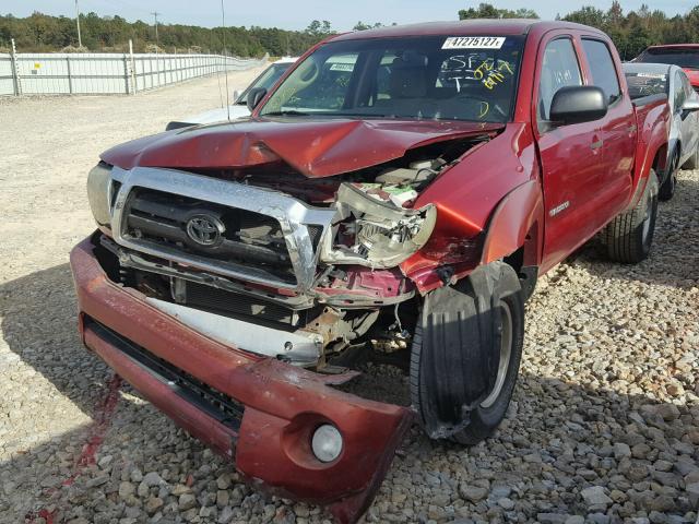 3TMJU62N05M007264 - 2005 TOYOTA TACOMA DOU BURGUNDY photo 2