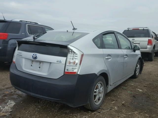 JTDKN3DU8B1468807 - 2011 TOYOTA PRIUS SILVER photo 4