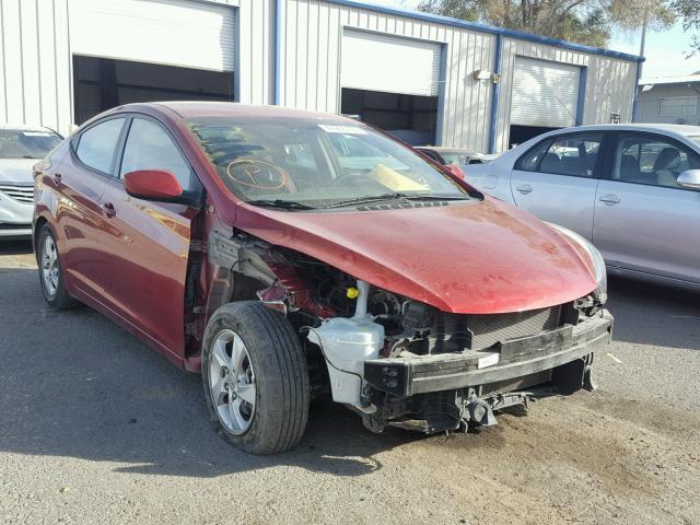 5NPDH4AE9FH646659 - 2015 HYUNDAI ELANTRA SE RED photo 1