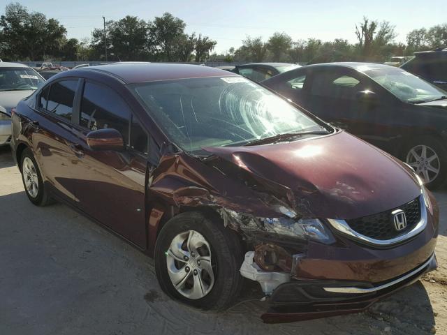 19XFB2F57EE083623 - 2014 HONDA CIVIC LX MAROON photo 1