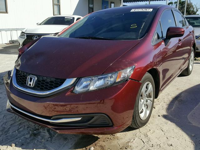 19XFB2F57EE083623 - 2014 HONDA CIVIC LX MAROON photo 2