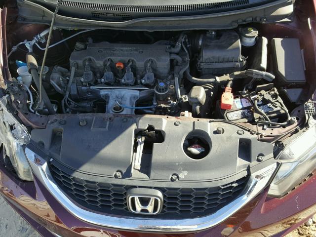 19XFB2F57EE083623 - 2014 HONDA CIVIC LX MAROON photo 7