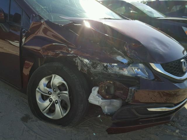 19XFB2F57EE083623 - 2014 HONDA CIVIC LX MAROON photo 9