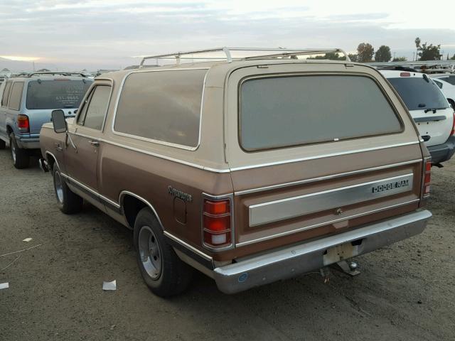 1B4GD12W5ES316013 - 1984 DODGE RAMCHARGER TWO TONE photo 3