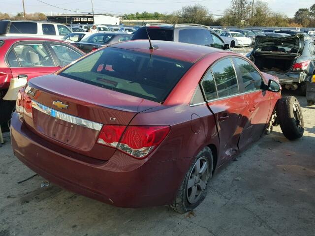 1G1PC5SB2D7137996 - 2013 CHEVROLET CRUZE LT MAROON photo 4