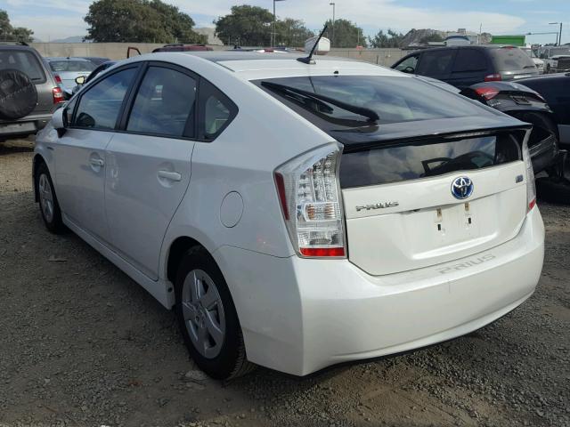 JTDKN3DU2A1151619 - 2010 TOYOTA PRIUS WHITE photo 3