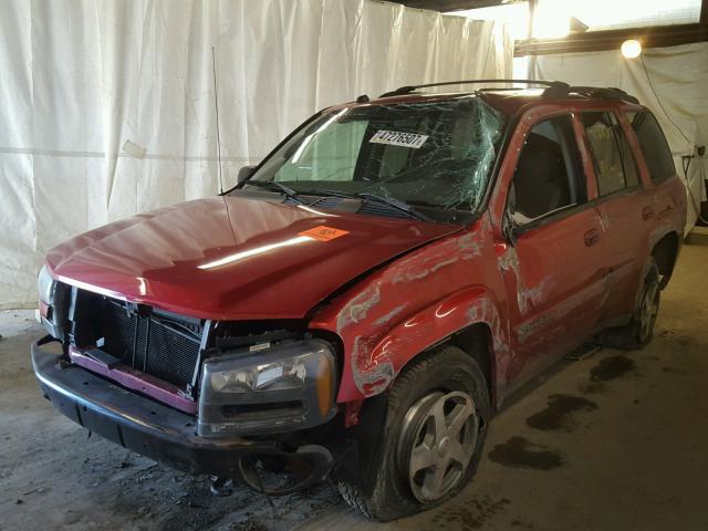 1GNDT13S342388452 - 2004 CHEVROLET TRAILBLAZE RED photo 2