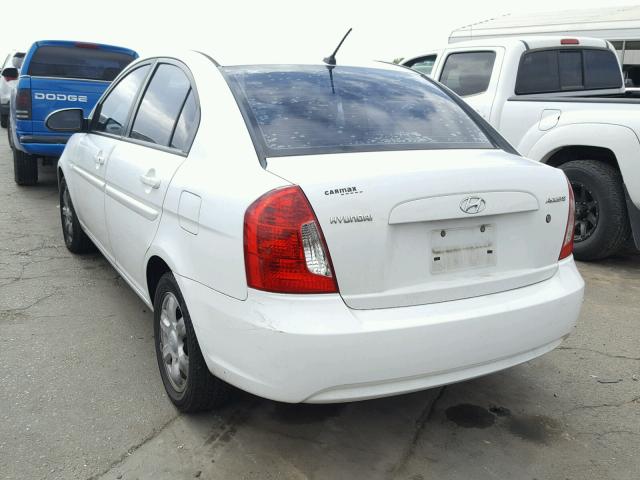 KMHCN46C47U150120 - 2007 HYUNDAI ACCENT GLS WHITE photo 3