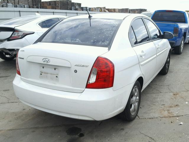 KMHCN46C47U150120 - 2007 HYUNDAI ACCENT GLS WHITE photo 4