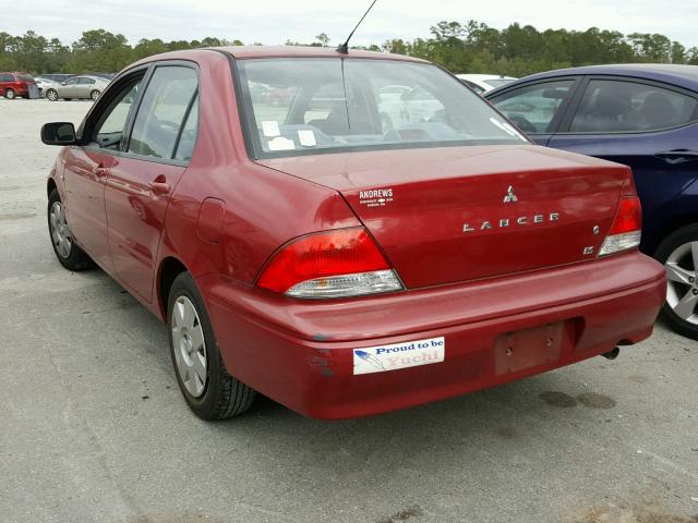 JA3AJ26E63U077497 - 2003 MITSUBISHI LANCER ES RED photo 3