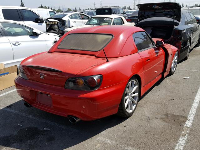 JHMAP21446S005047 - 2006 HONDA S2000 RED photo 4