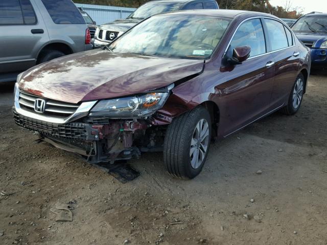 1HGCR2F36FA067612 - 2015 HONDA ACCORD LX MAROON photo 2