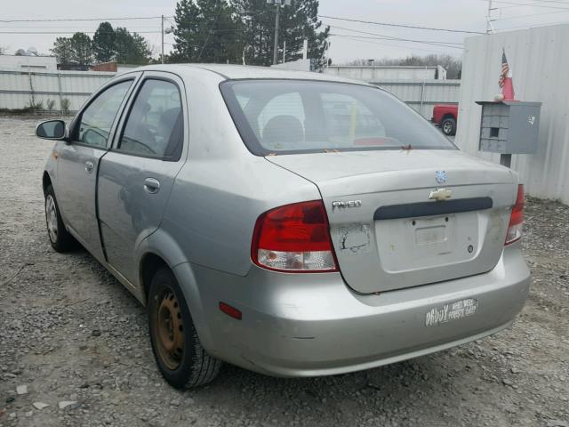 KL1TD52634B171889 - 2004 CHEVROLET AVEO SILVER photo 3