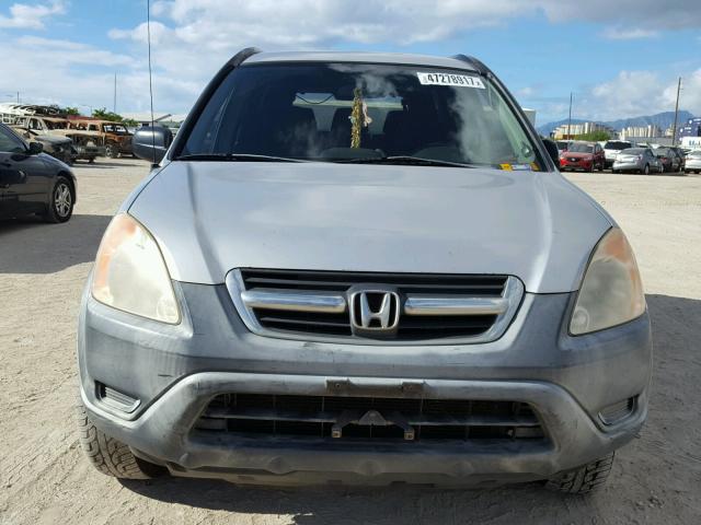 JHLRD78412C003568 - 2002 HONDA CR-V LX SILVER photo 9