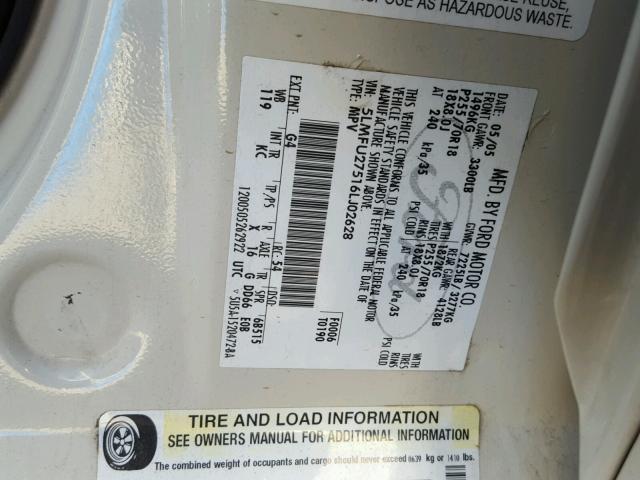 5LMFU27516LJ02628 - 2006 LINCOLN NAVIGATOR 奶油色 照片 10