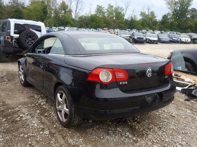 WVWDA71F67V052529 - 2007 VOLKSWAGEN EOS 2.0T S BLACK photo 3