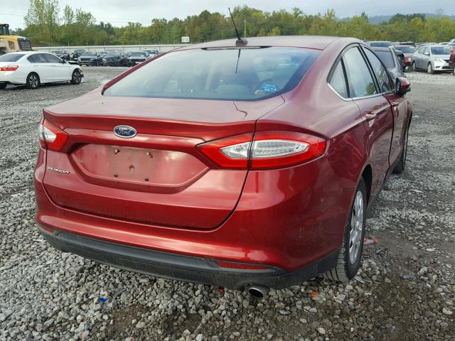 3FA6P0G72ER126009 - 2014 FORD FUSION S RED photo 4