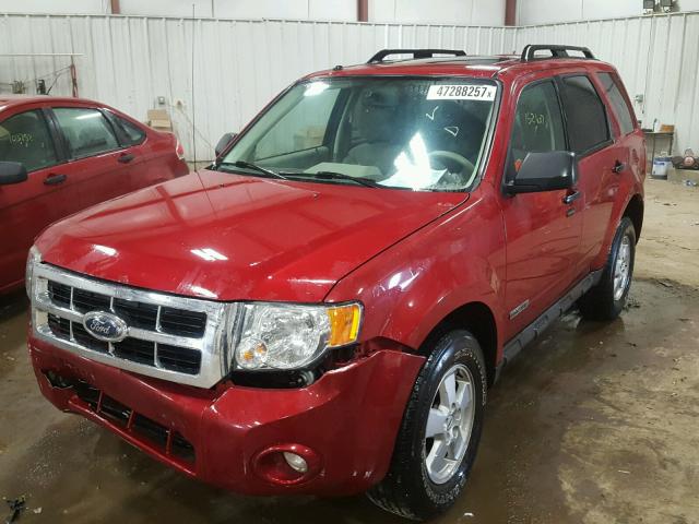 1FMCU93118KE47555 - 2008 FORD ESCAPE XLT RED photo 2