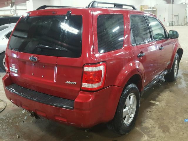 1FMCU93118KE47555 - 2008 FORD ESCAPE XLT RED photo 4