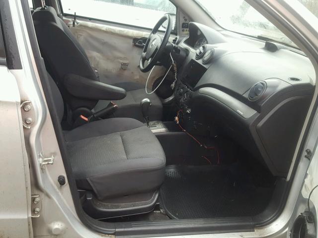 KL1TD56667B179645 - 2007 CHEVROLET AVEO BASE ვერცხლისფერი ფოტო 5