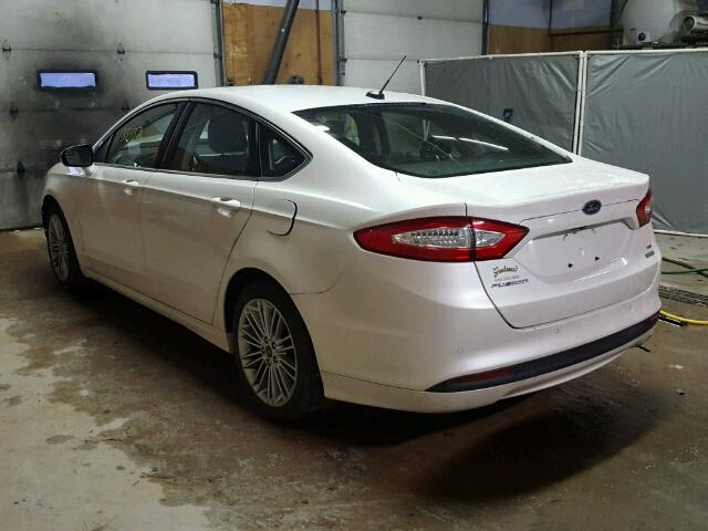 3FA6P0HD9ER346252 - 2014 FORD FUSION SE WHITE photo 3