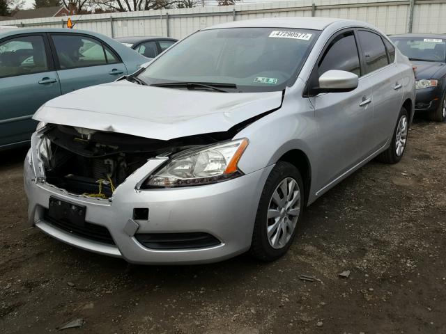 3N1AB7AP0EY268582 - 2014 NISSAN SENTRA S SILVER photo 2