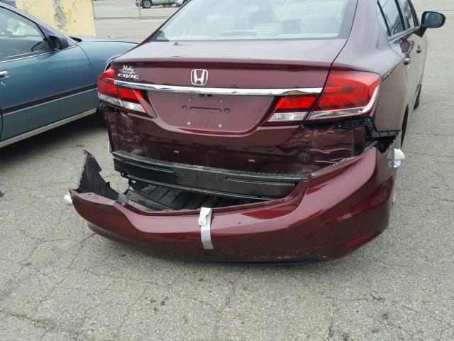 19XFB2F57EE020389 - 2014 HONDA CIVIC LX MAROON photo 9