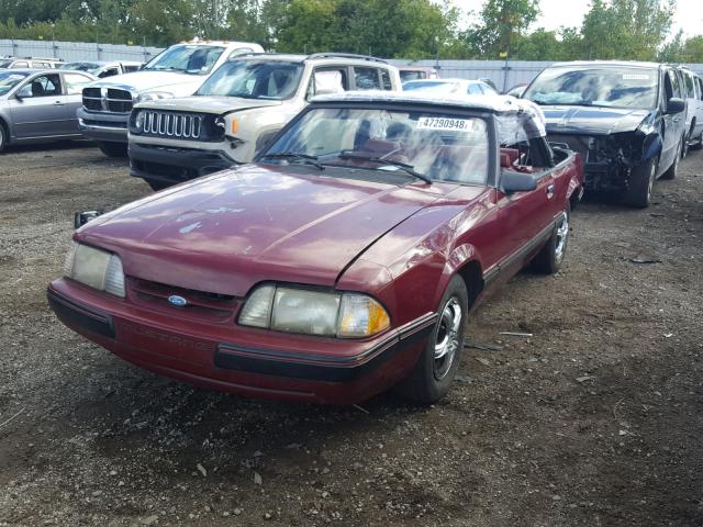 1FABP44A1HF139471 - 1987 FORD MUSTANG LX MAROON photo 2