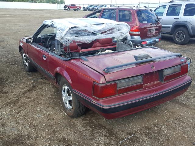 1FABP44A1HF139471 - 1987 FORD MUSTANG LX MAROON photo 3