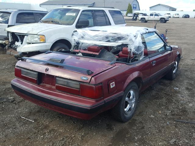1FABP44A1HF139471 - 1987 FORD MUSTANG LX MAROON photo 4