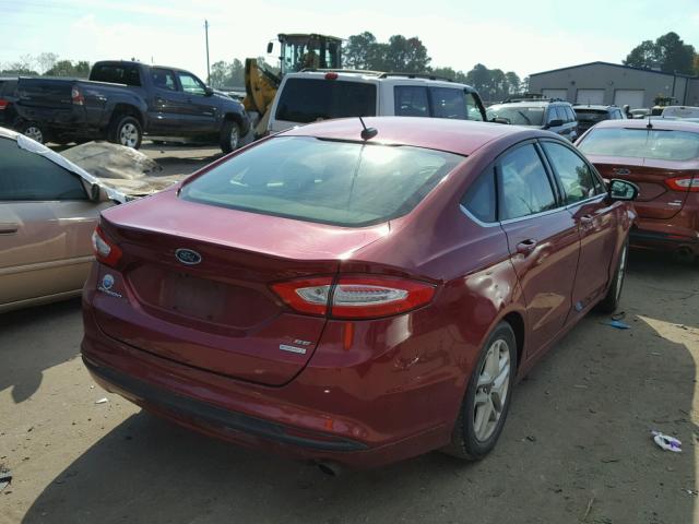 1FA6P0HD2E5391245 - 2014 FORD FUSION SE RED photo 4