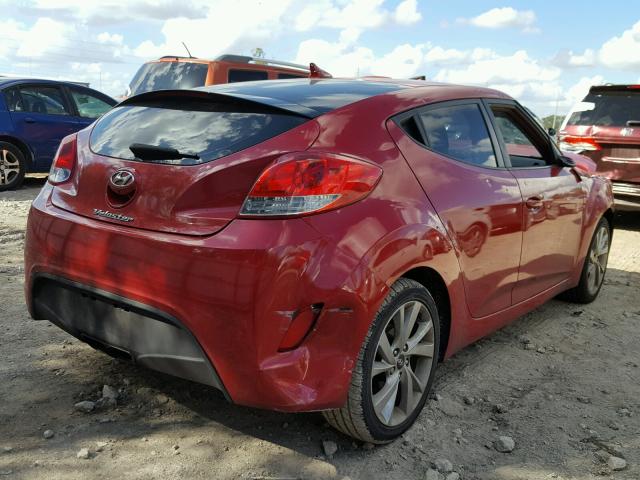 KMHTC6AD5GU274589 - 2016 HYUNDAI VELOSTER B RED photo 4