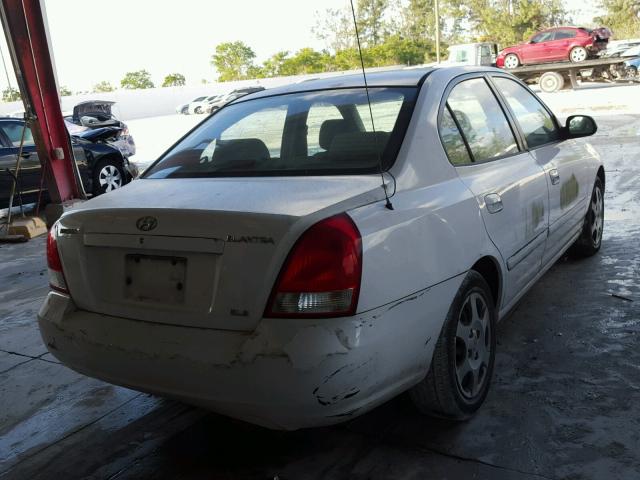 KMHDN45D31U093866 - 2001 HYUNDAI ELANTRA GL WHITE photo 4