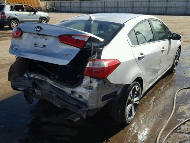 KNAFX4A83F5336106 - 2015 KIA FORTE EX SILVER photo 4