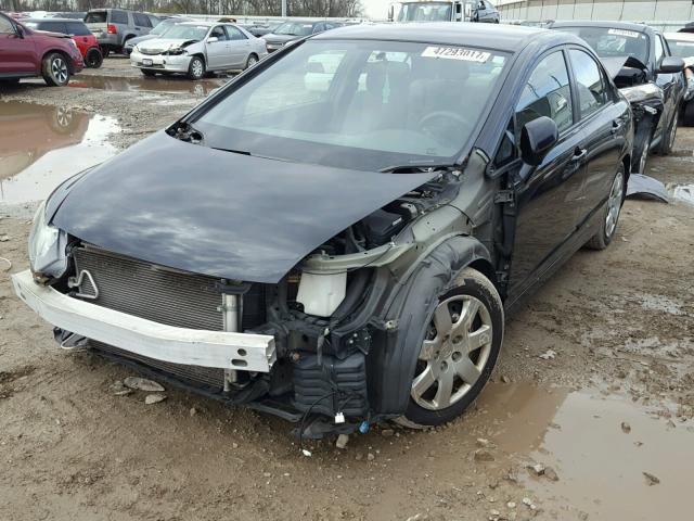 1HGFA16548L058236 - 2008 HONDA CIVIC LX BLACK photo 2